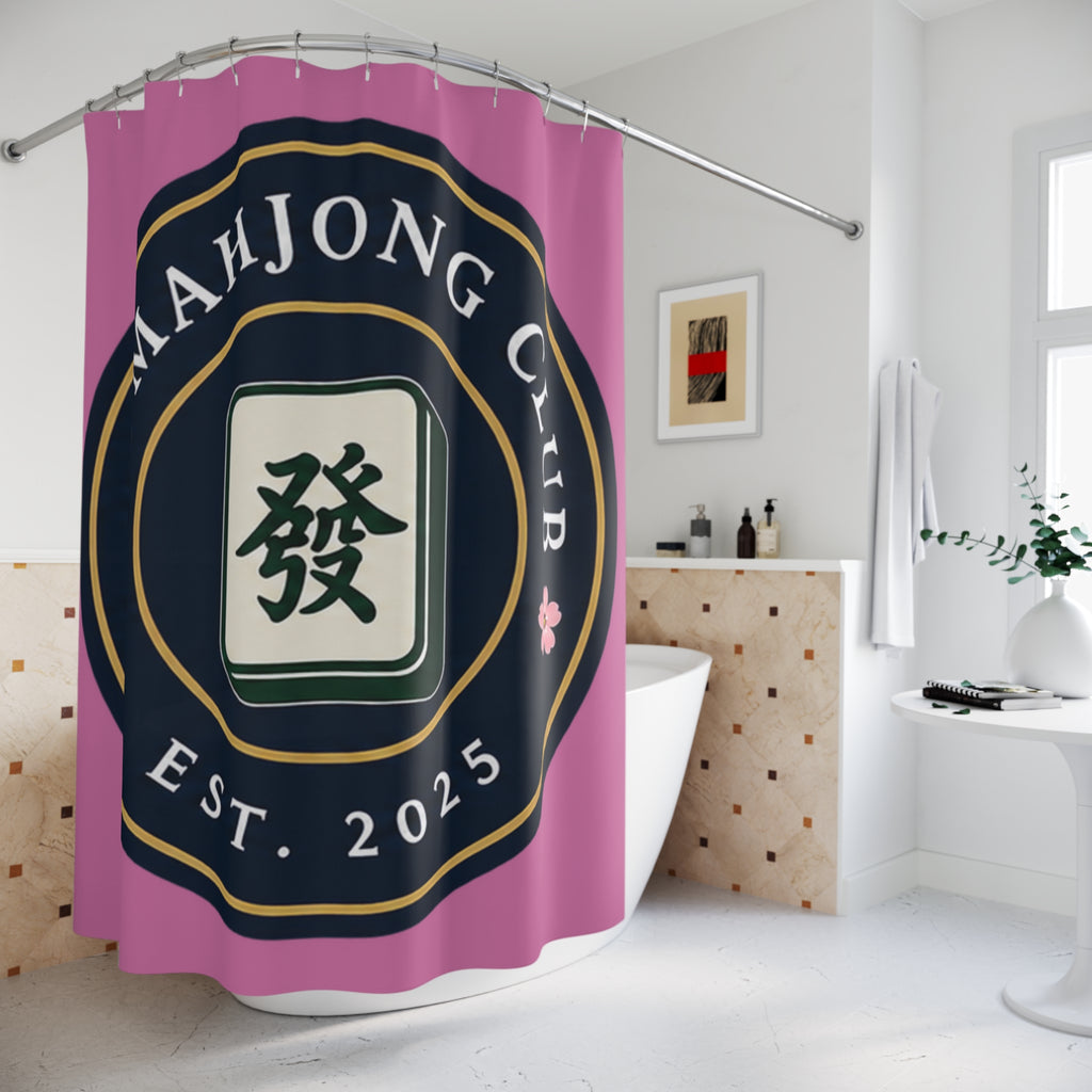 Mahjong Club Shower Curtain