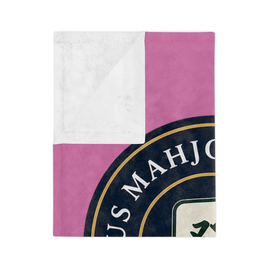 US Mahjong Club Pink Velveteen Blanket
