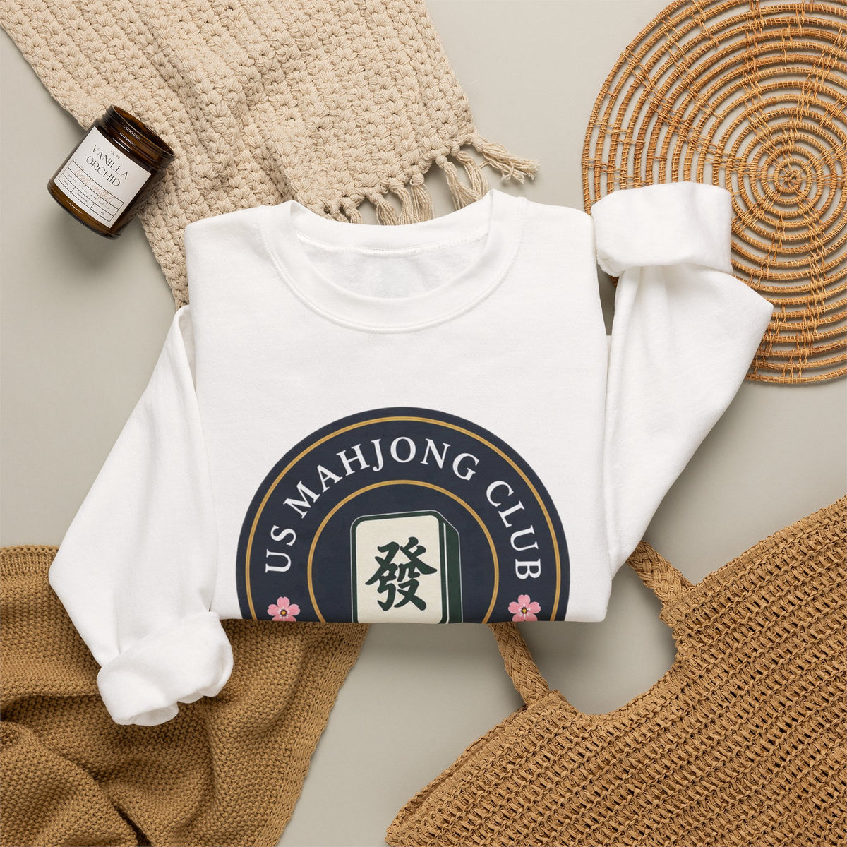 US Mahjong Club Badge Crewneck Sweatshirt