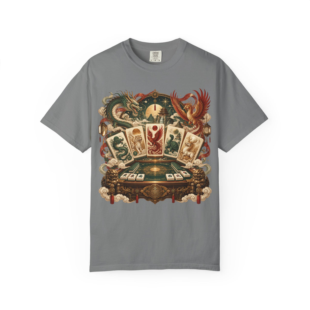 Mahjong Mystical Casino Dragon Garment-Dyed T-Shirt