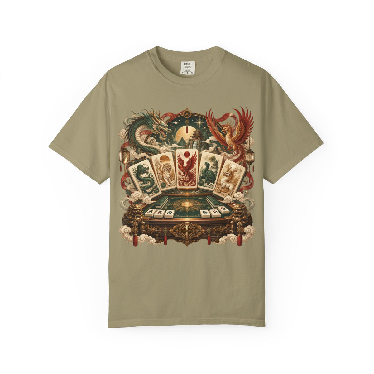 Mahjong Mystical Casino Dragon Garment-Dyed T-Shirt