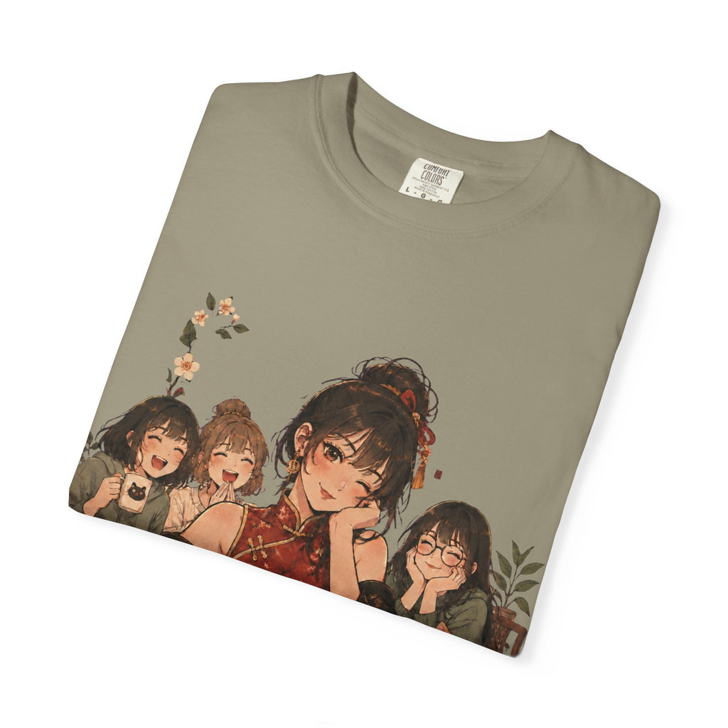 Retro Anime Mahjong Girls Graphic T-Shirt