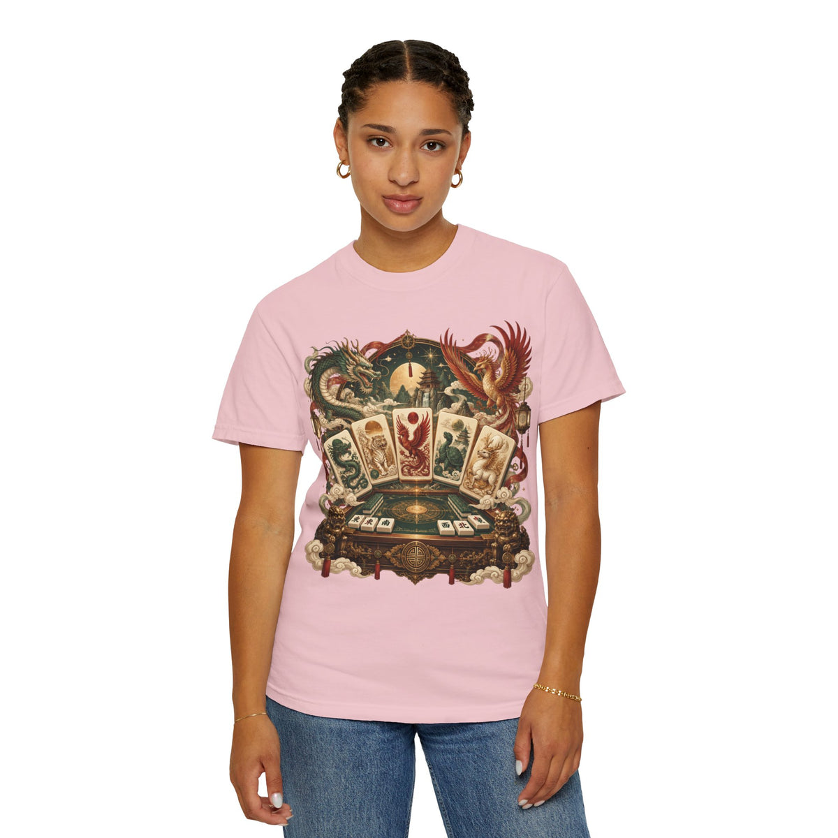 Mahjong Mystical Casino Dragon Garment-Dyed T-Shirt