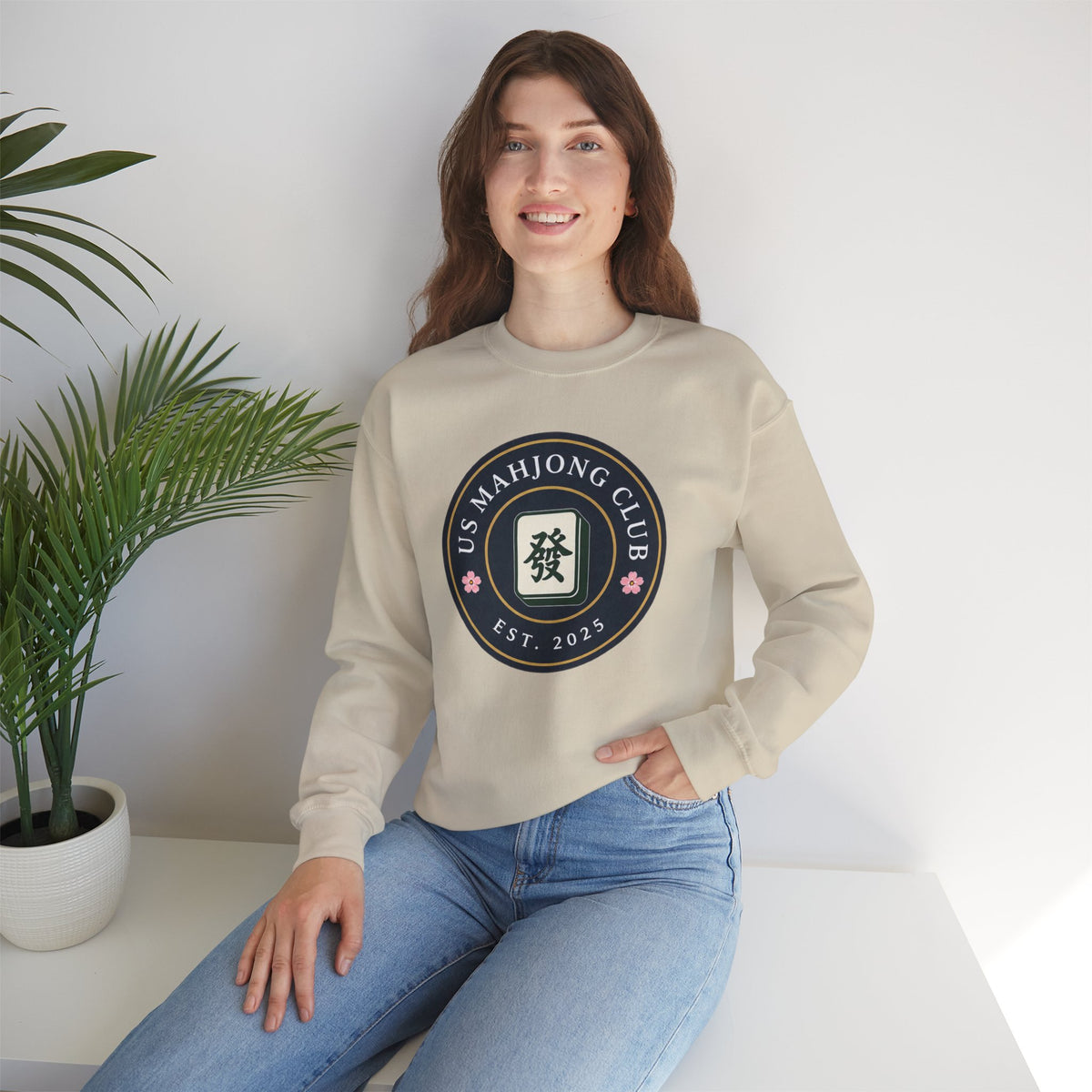 US Mahjong Club Badge Crewneck Sweatshirt