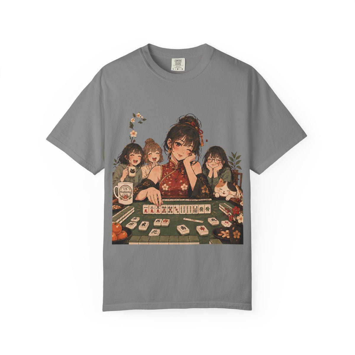 Retro Anime Mahjong Girls Graphic T-Shirt
