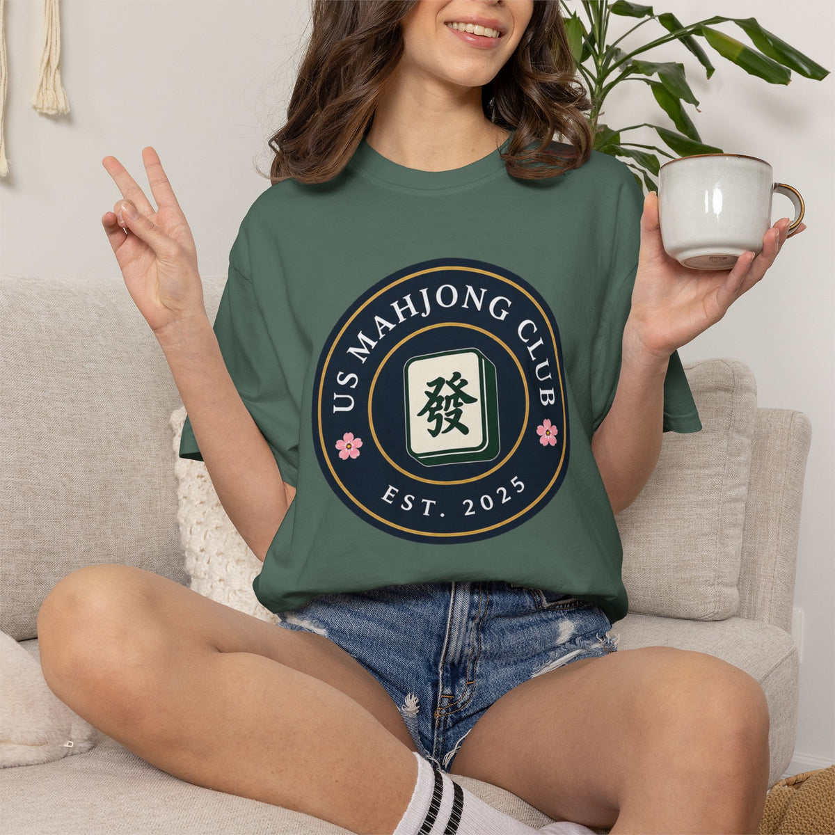 US Mahjong Club Badge T-Shirt