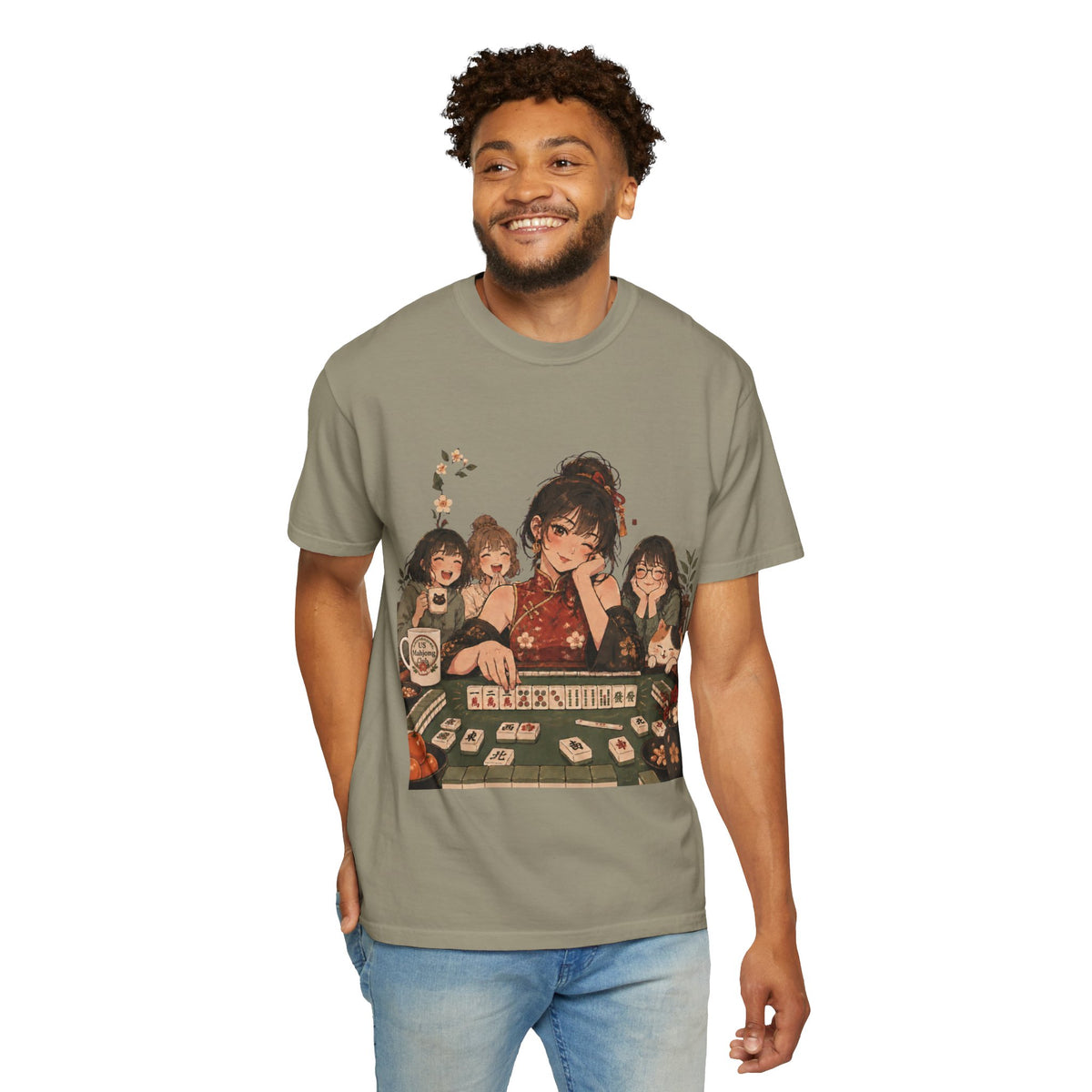 Retro Anime Mahjong Girls Graphic T-Shirt