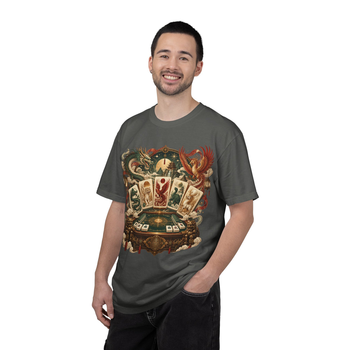 Mahjong Mystical Casino Dragon Garment-Dyed T-Shirt