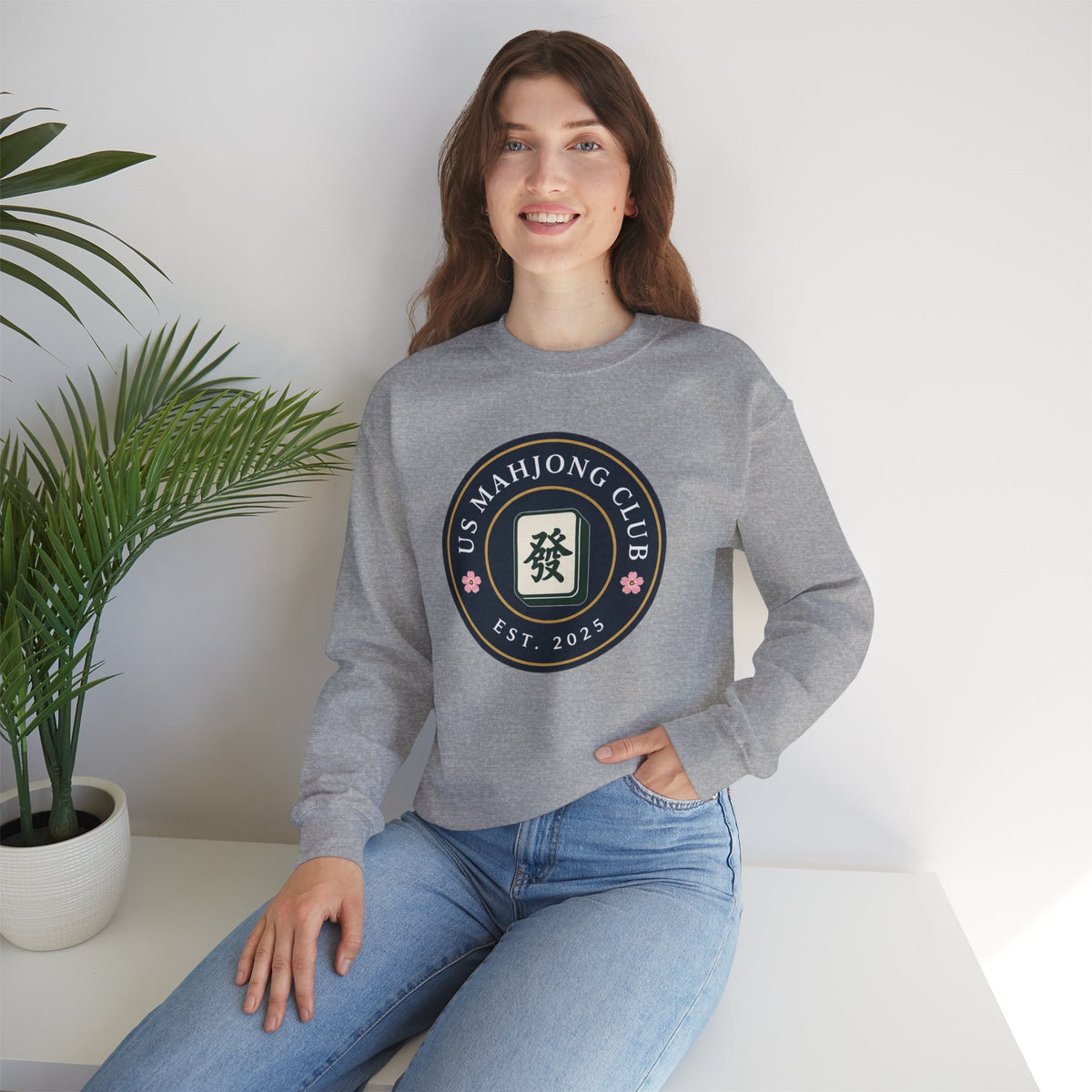 US Mahjong Club Badge Crewneck Sweatshirt