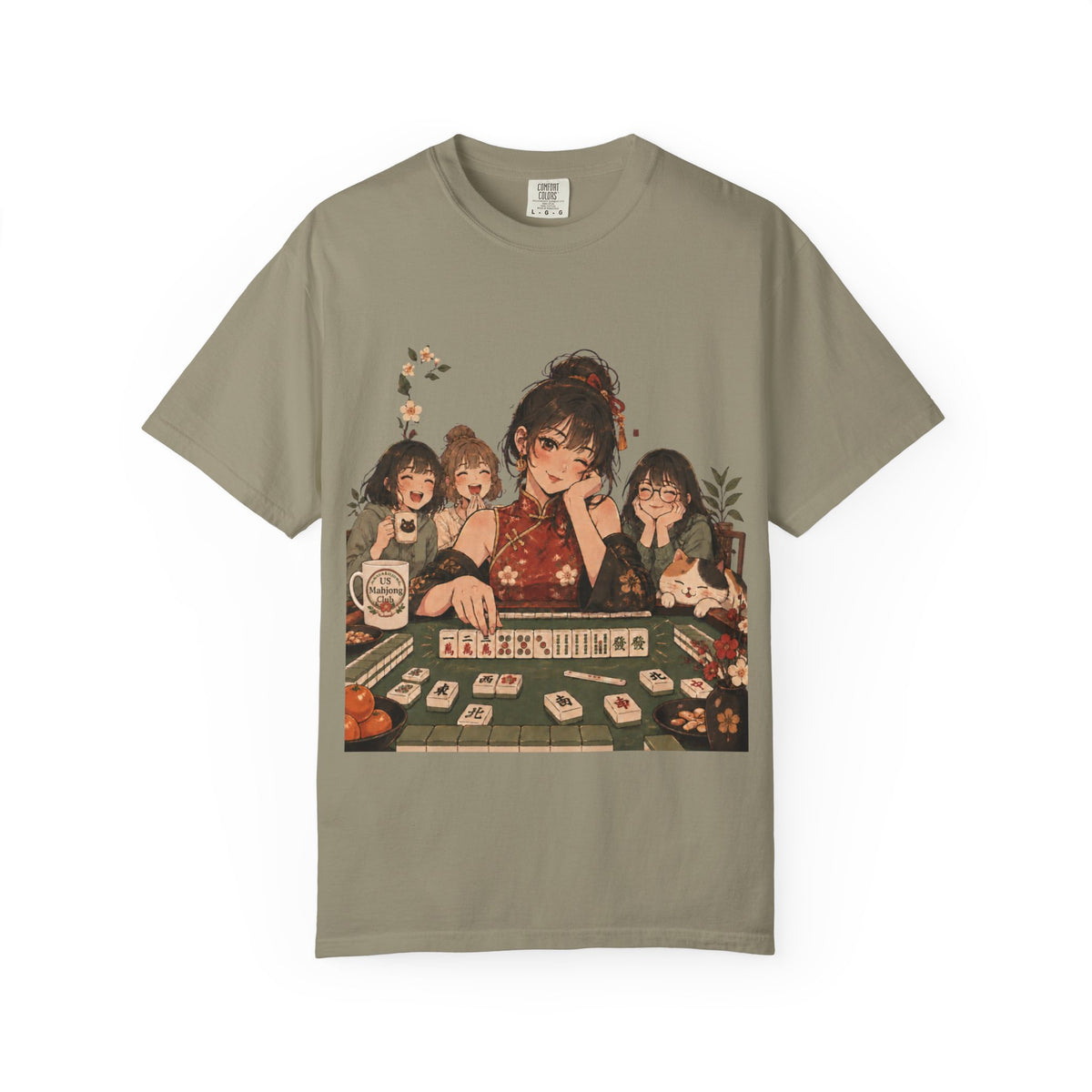 Retro Anime Mahjong Girls Graphic T-Shirt
