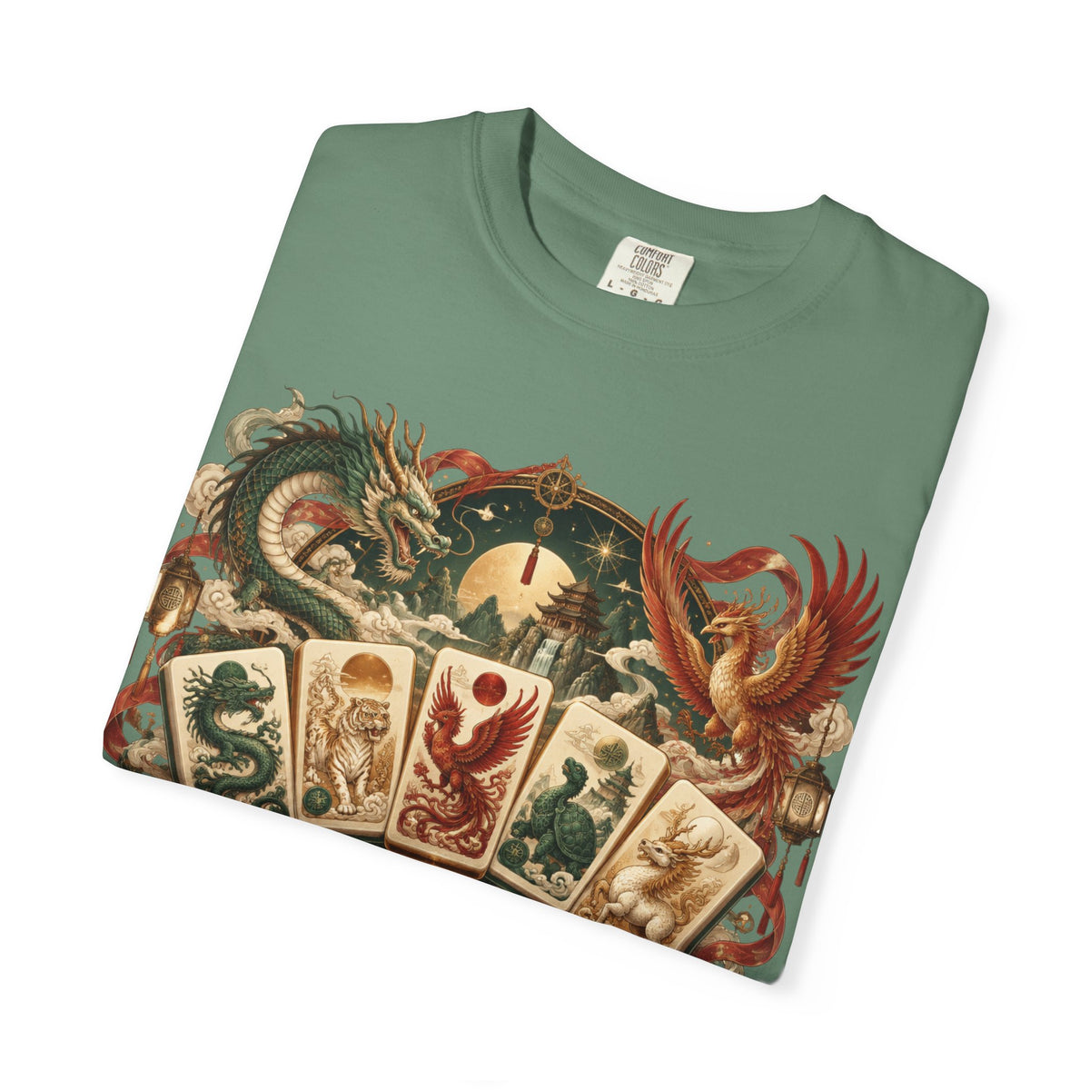 Mahjong Mystical Casino Dragon Garment-Dyed T-Shirt