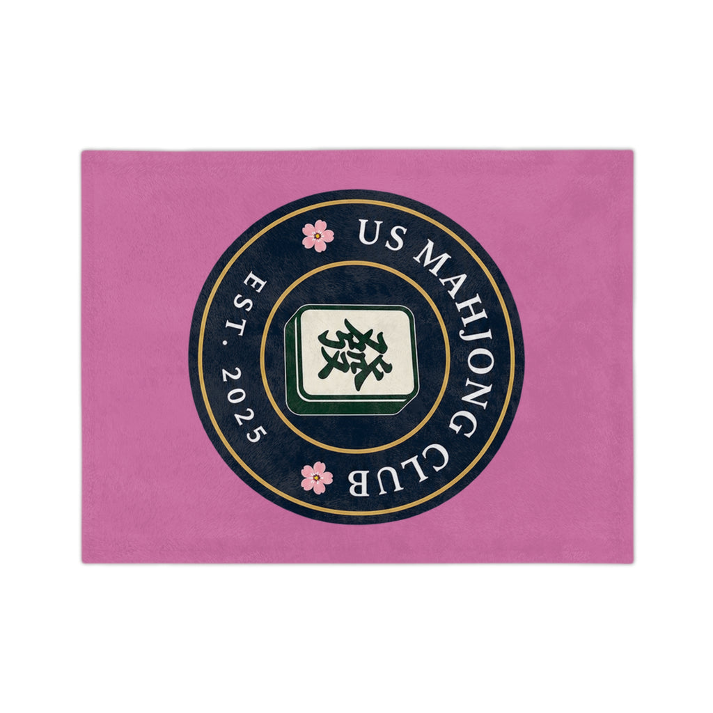US Mahjong Club Pink Velveteen Blanket