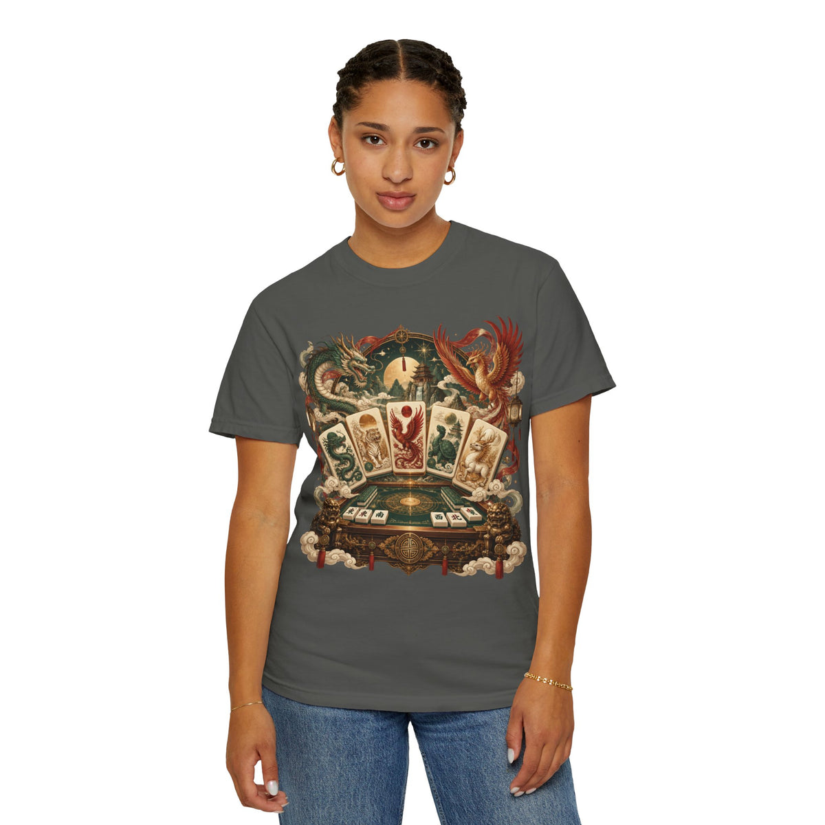 Mahjong Mystical Casino Dragon Garment-Dyed T-Shirt