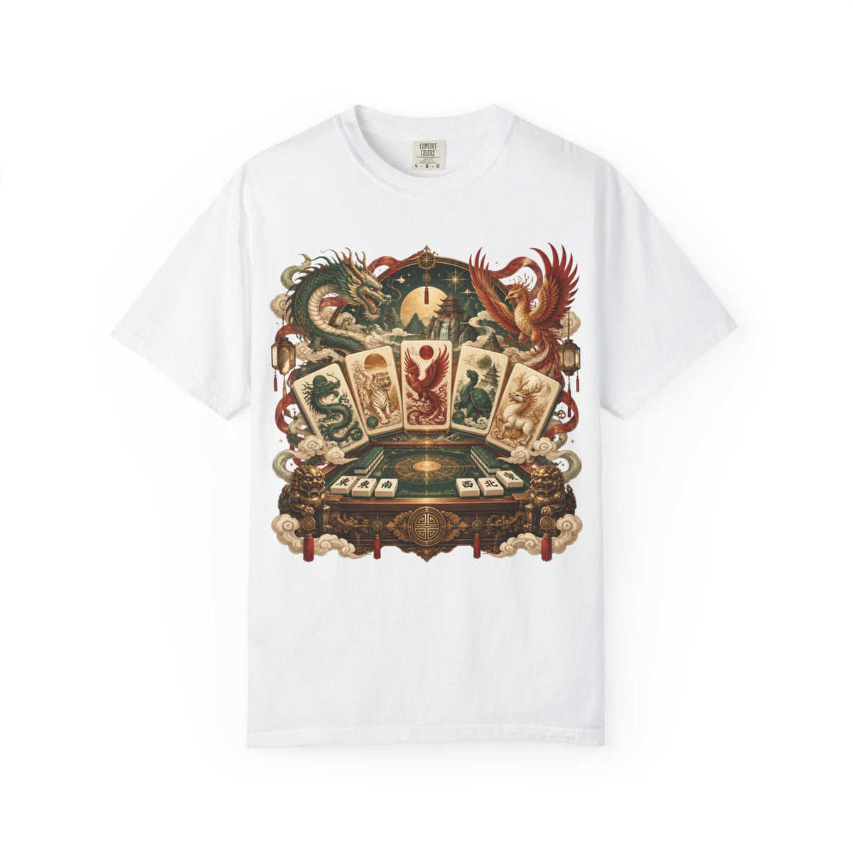 Mahjong Mystical Casino Dragon Garment-Dyed T-Shirt
