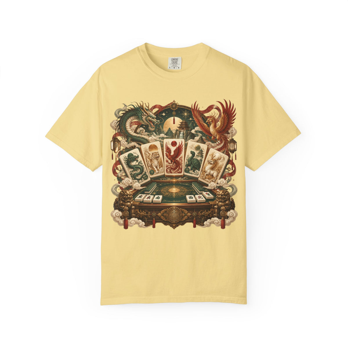 Mahjong Mystical Casino Dragon Garment-Dyed T-Shirt