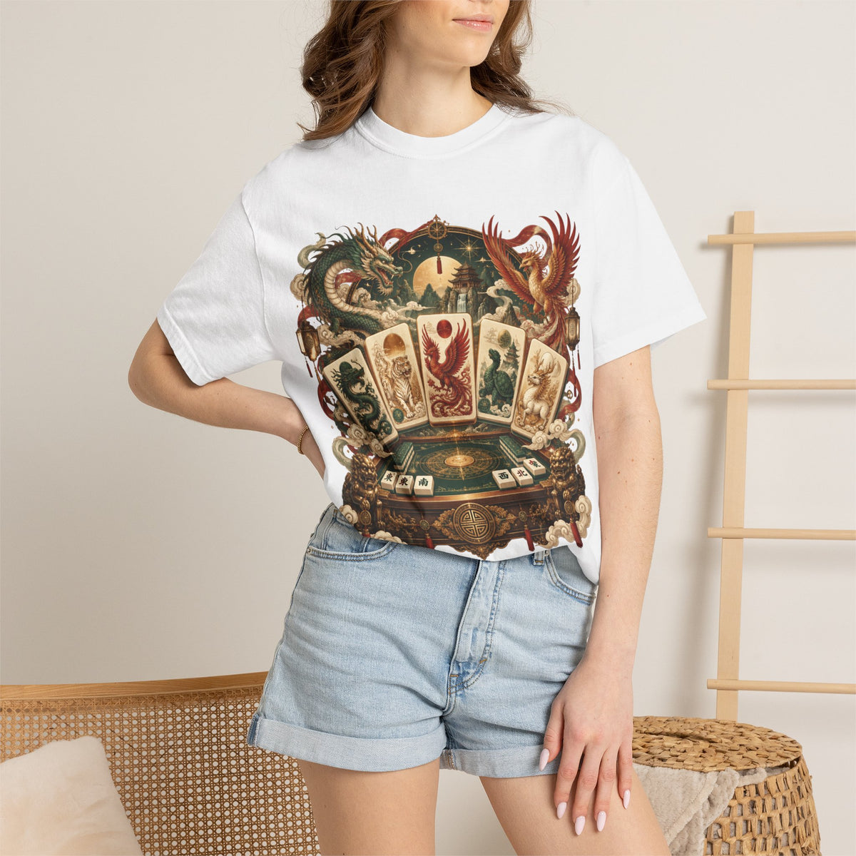 Mahjong Mystical Casino Dragon Garment-Dyed T-Shirt