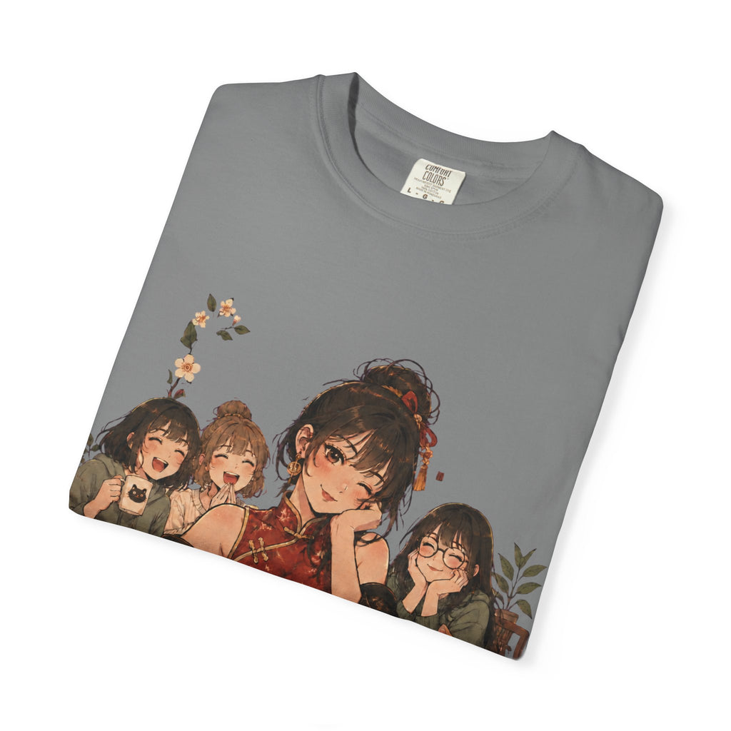 Retro Anime Mahjong Girls Graphic T-Shirt