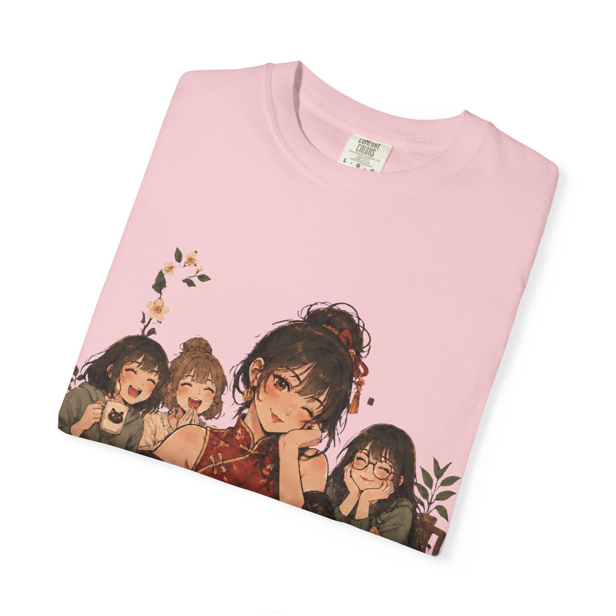 Retro Anime Mahjong Girls Graphic T-Shirt
