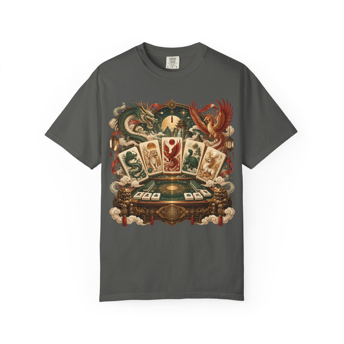 Mahjong Mystical Casino Dragon Garment-Dyed T-Shirt