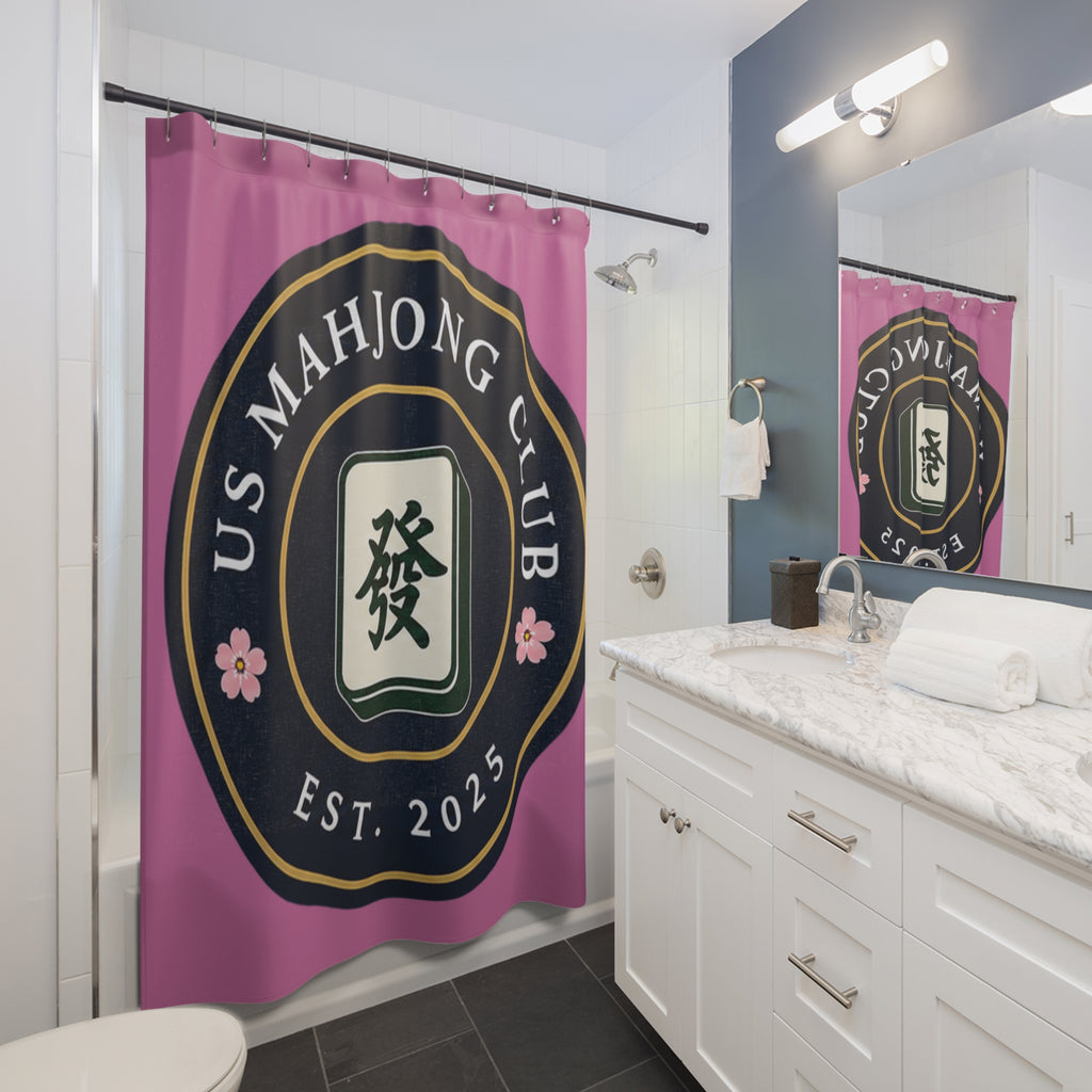 Mahjong Club Shower Curtain