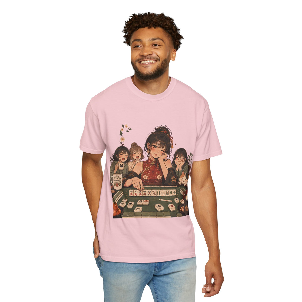 Retro Anime Mahjong Girls Graphic T-Shirt