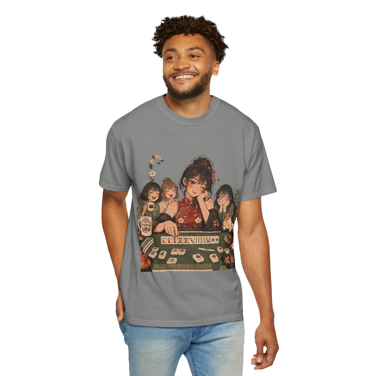 Retro Anime Mahjong Girls Graphic T-Shirt