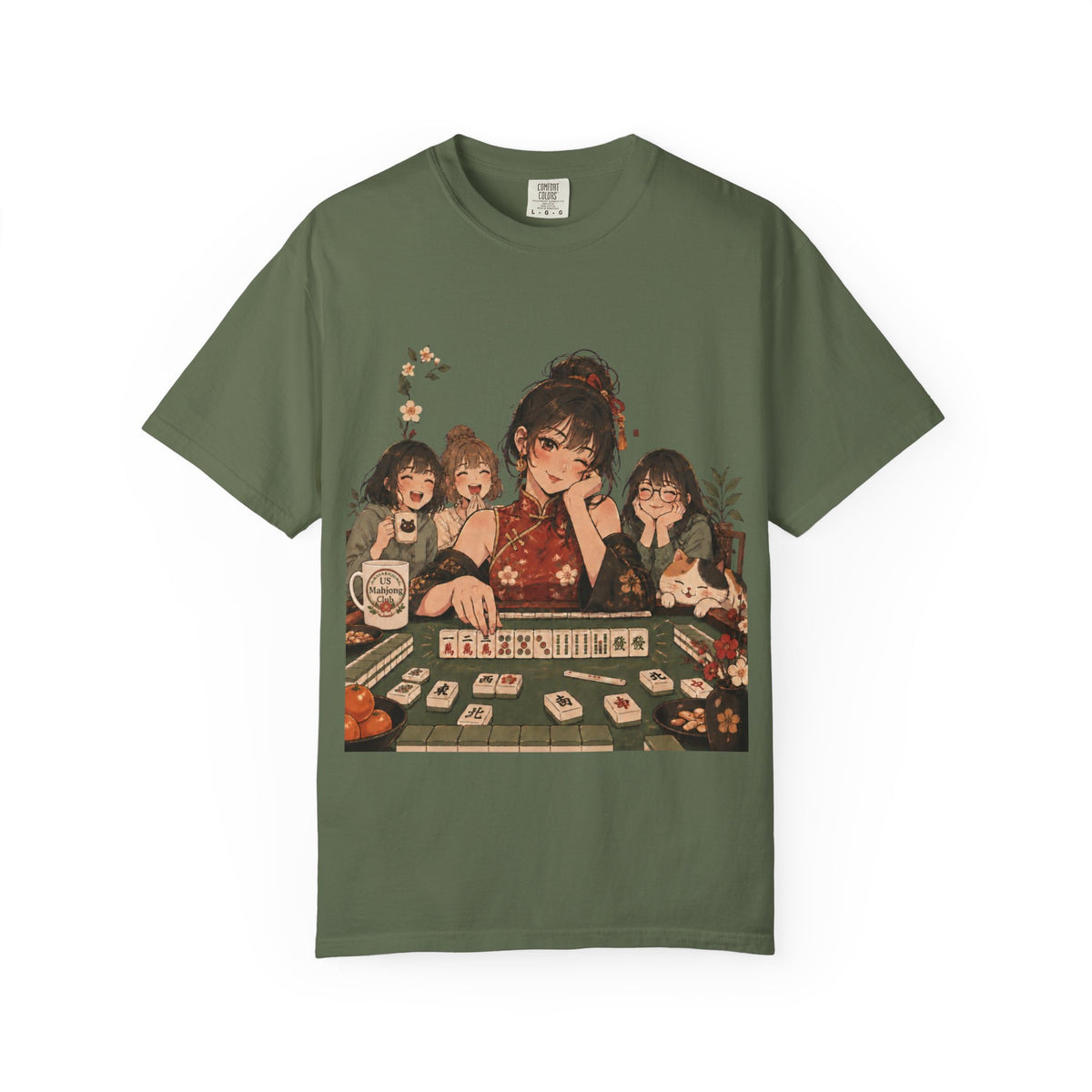 Retro Anime Mahjong Girls Graphic T-Shirt