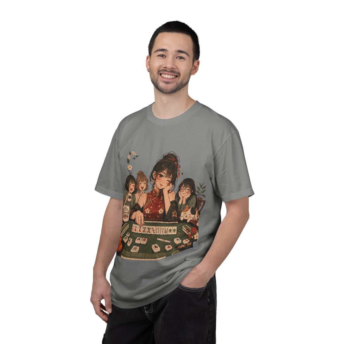 Retro Anime Mahjong Girls Graphic T-Shirt