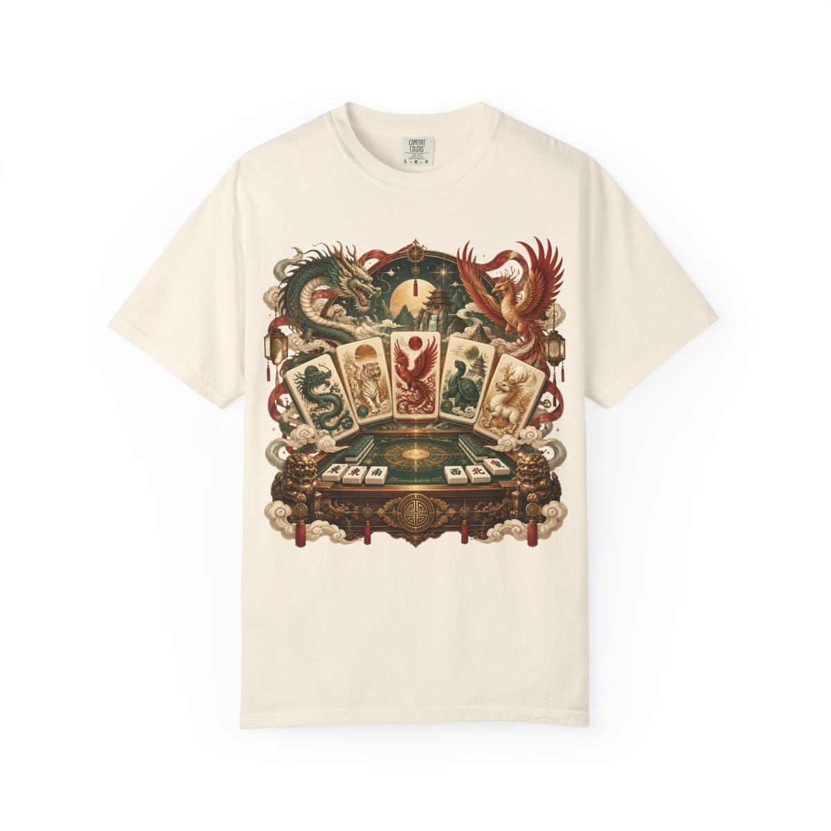 Mahjong Mystical Casino Dragon Garment-Dyed T-Shirt