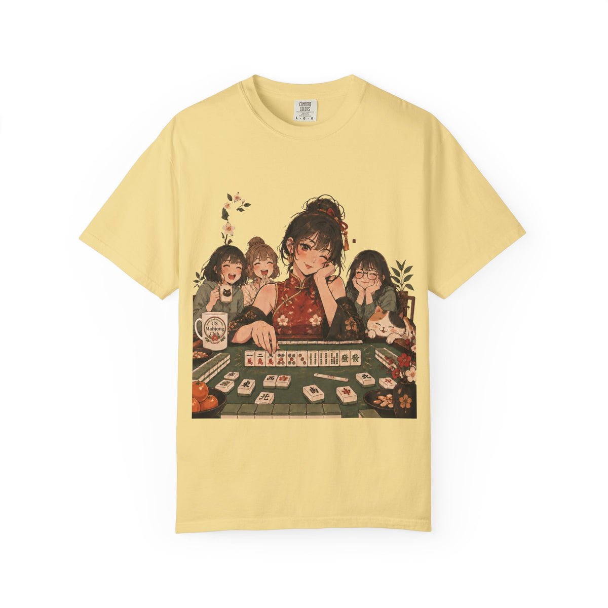 Retro Anime Mahjong Girls Graphic T-Shirt