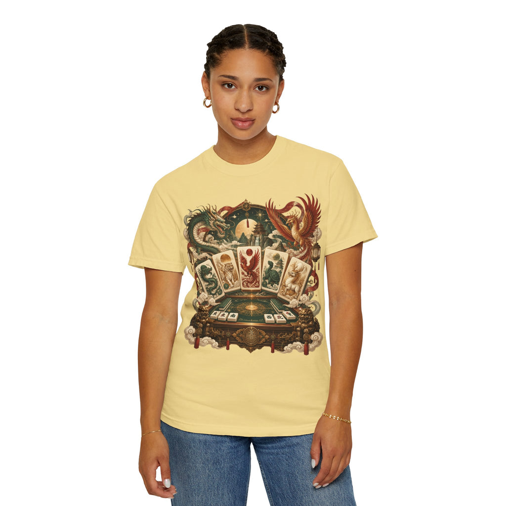 Mahjong Mystical Casino Dragon Garment-Dyed T-Shirt