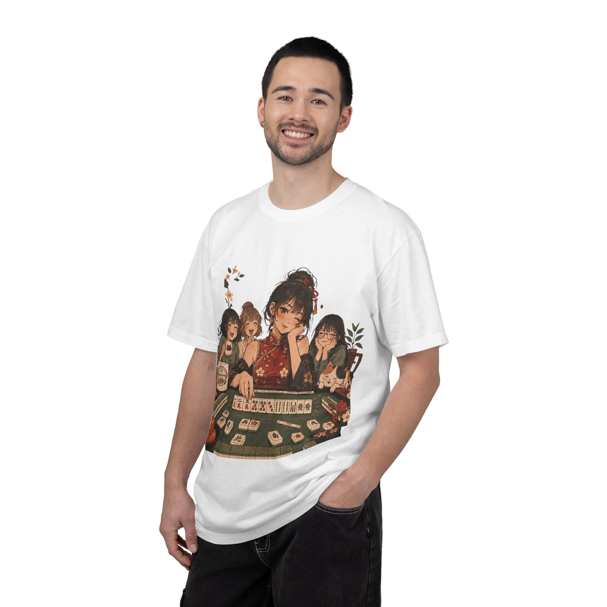 Retro Anime Mahjong Girls Graphic T-Shirt
