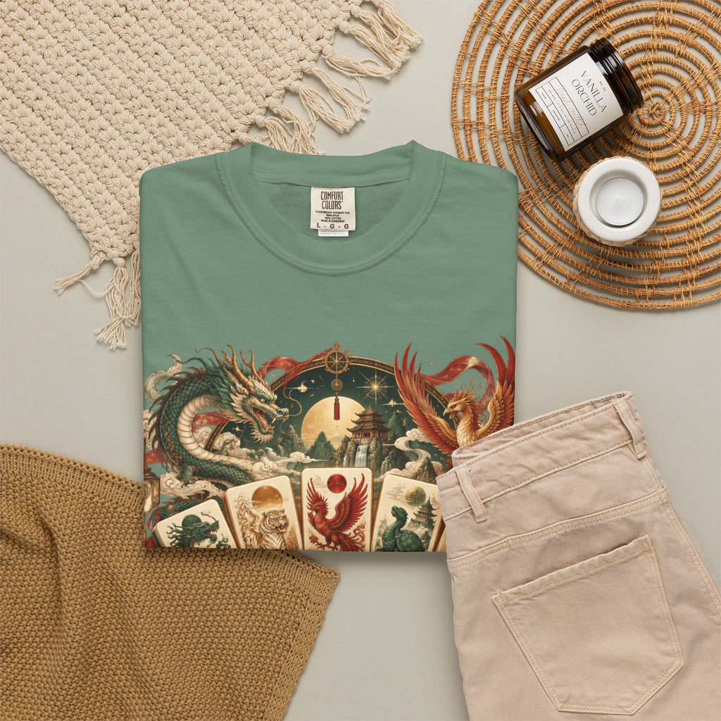 Mahjong Mystical Casino Dragon Garment-Dyed T-Shirt