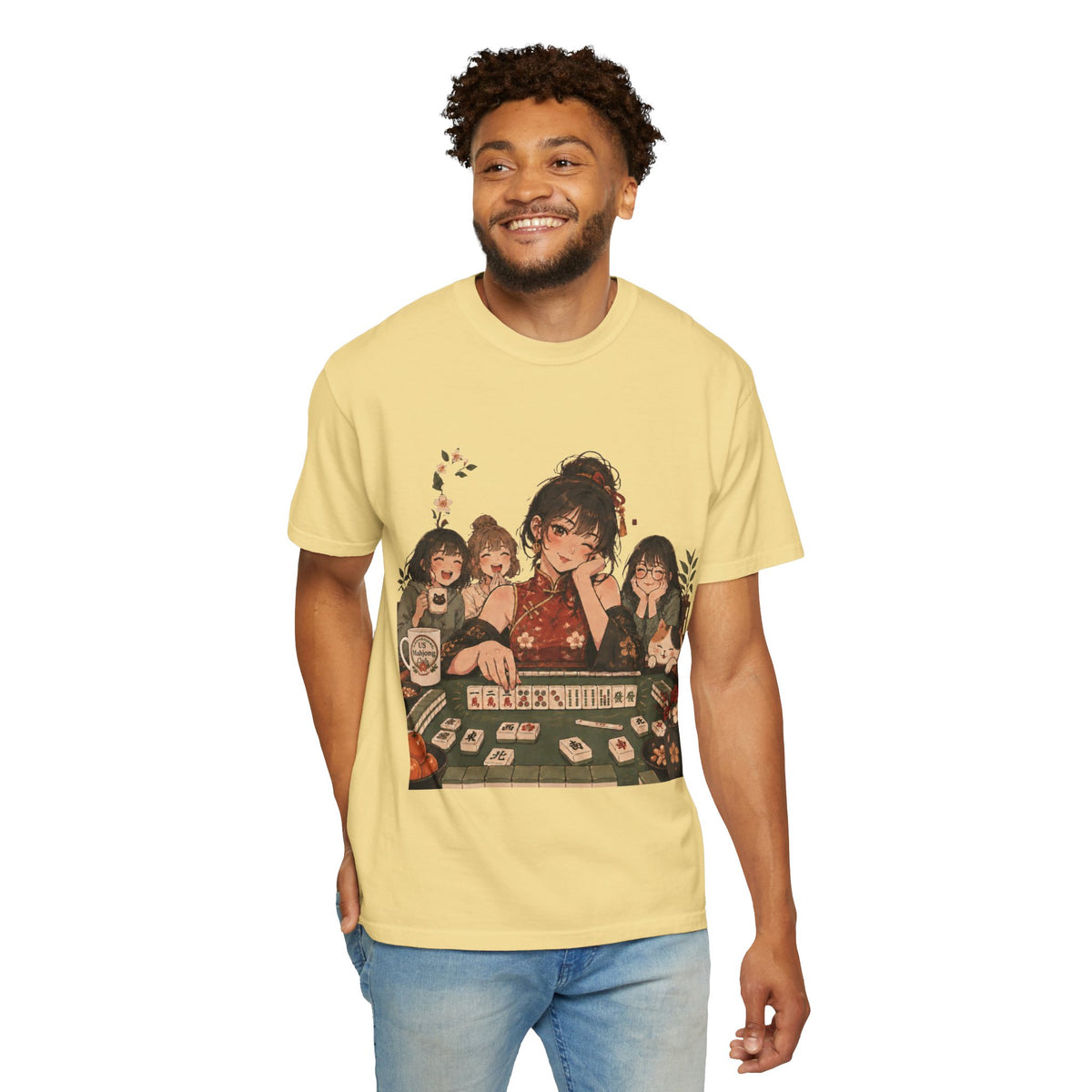 Retro Anime Mahjong Girls Graphic T-Shirt