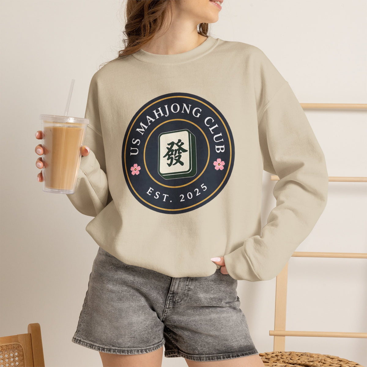 US Mahjong Club Badge Crewneck Sweatshirt