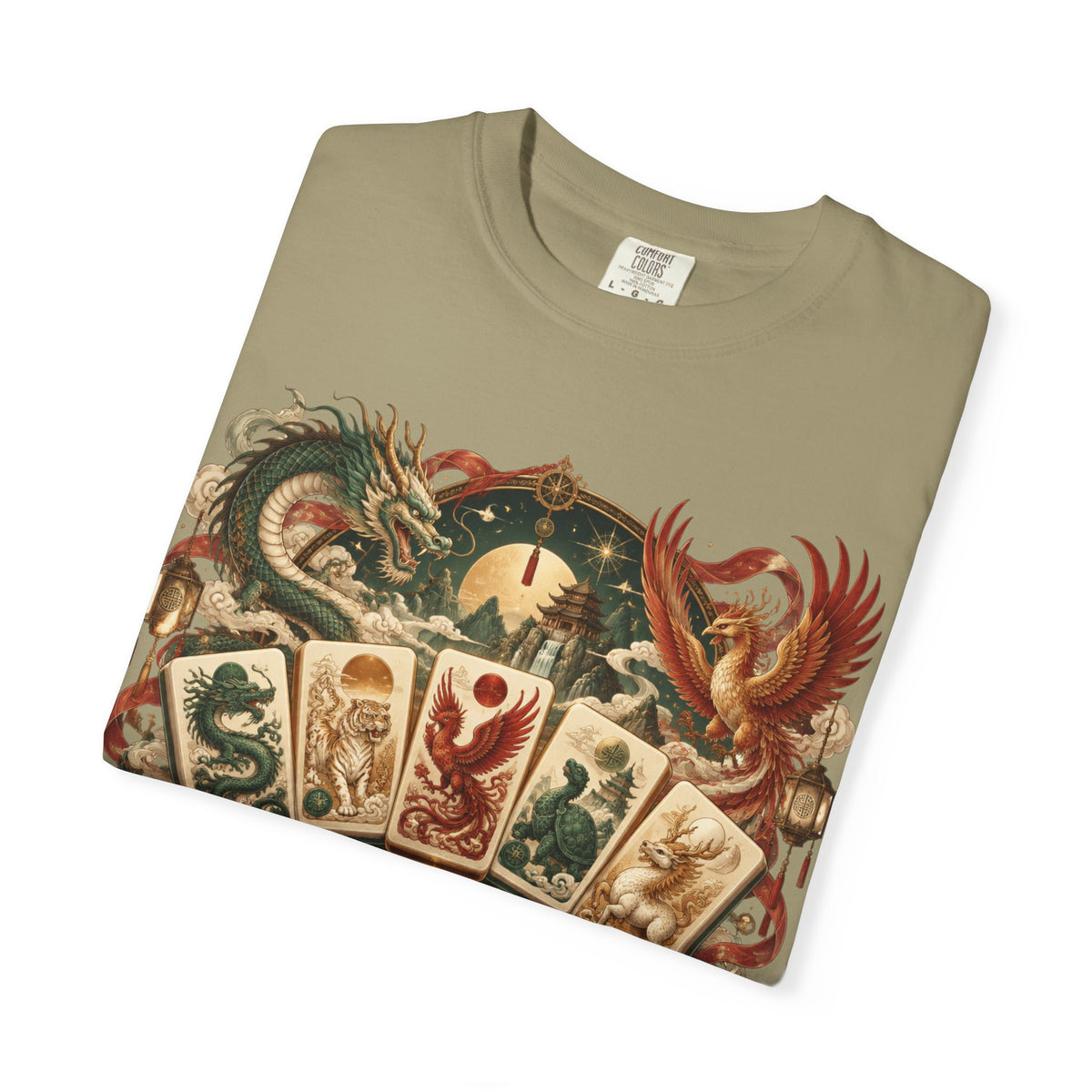 Mahjong Mystical Casino Dragon Garment-Dyed T-Shirt