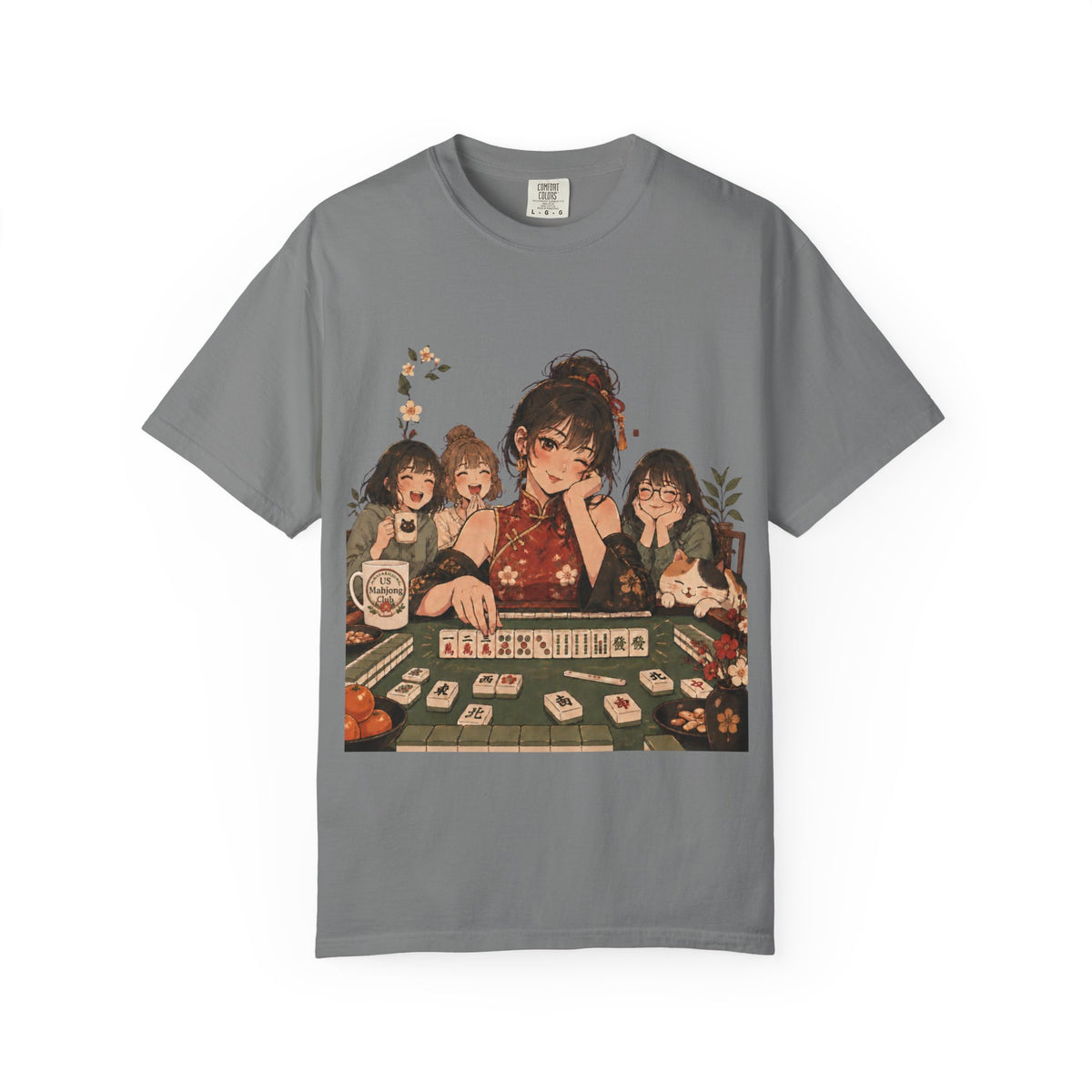 Retro Anime Mahjong Girls Graphic T-Shirt