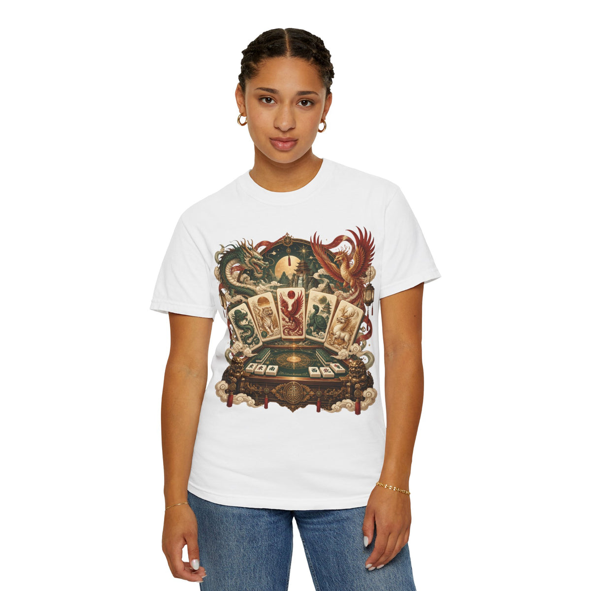 Mahjong Mystical Casino Dragon Garment-Dyed T-Shirt
