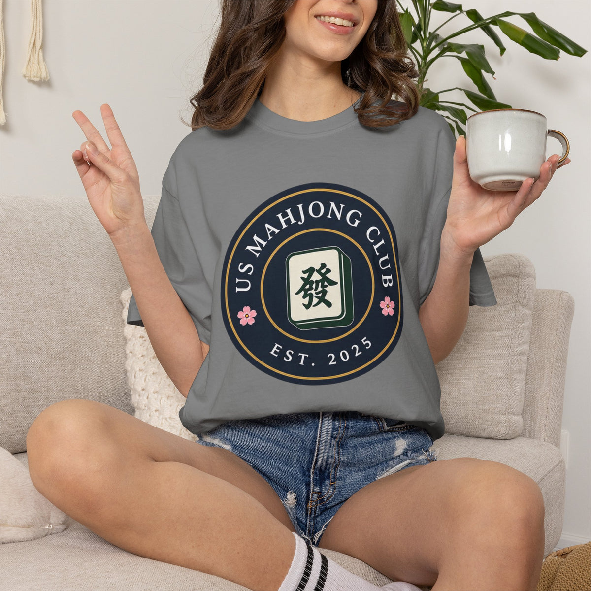 US Mahjong Club Badge T-Shirt