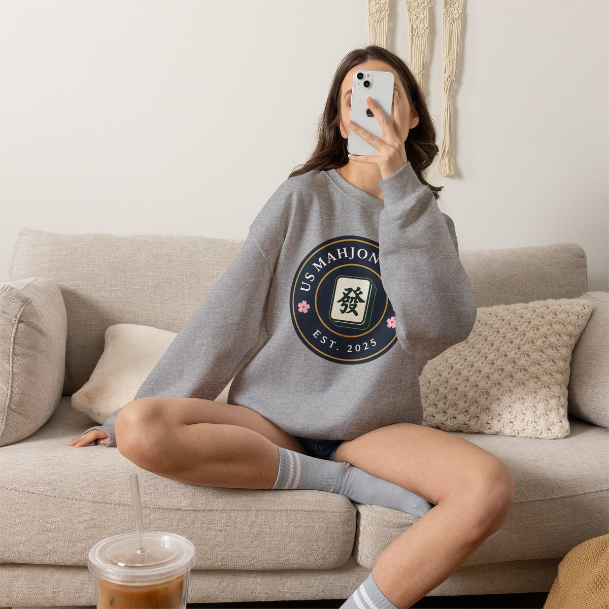 US Mahjong Club Badge Crewneck Sweatshirt