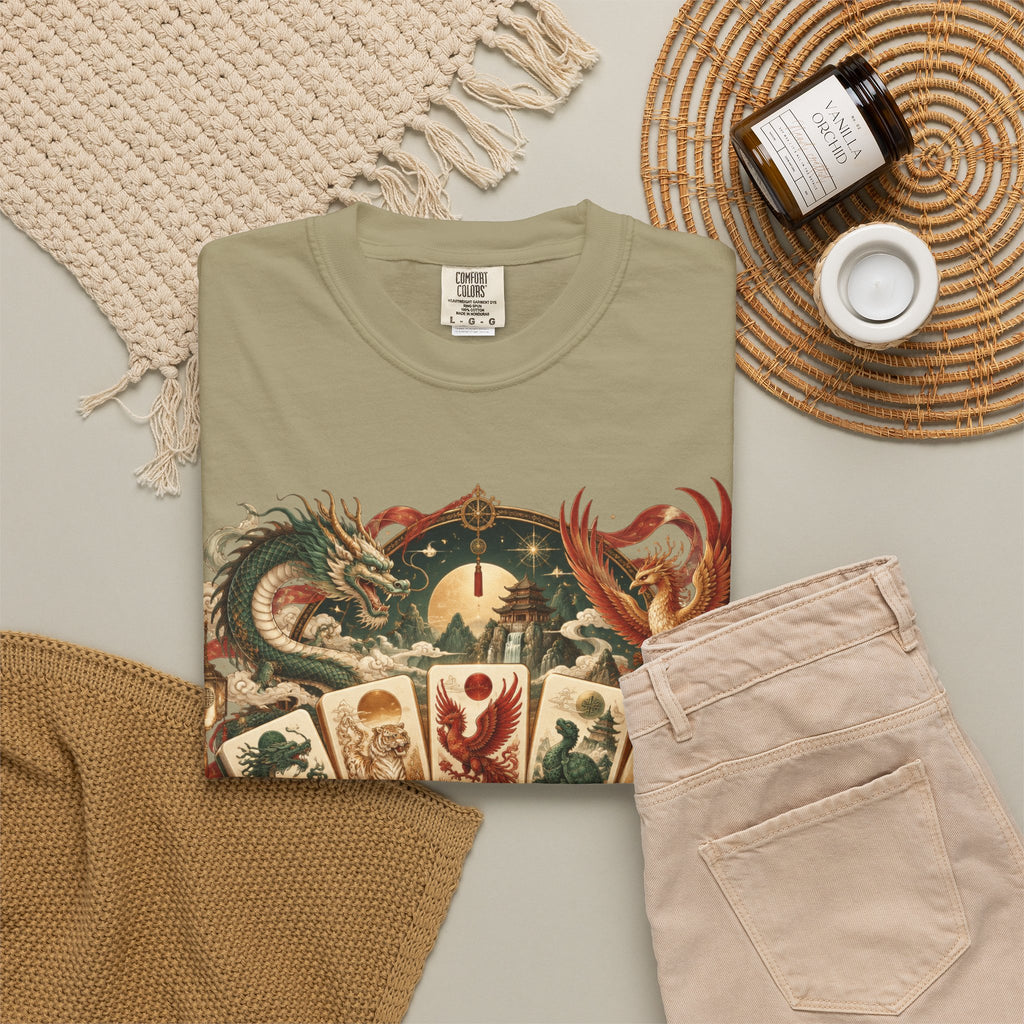 Mahjong Mystical Casino Dragon Garment-Dyed T-Shirt