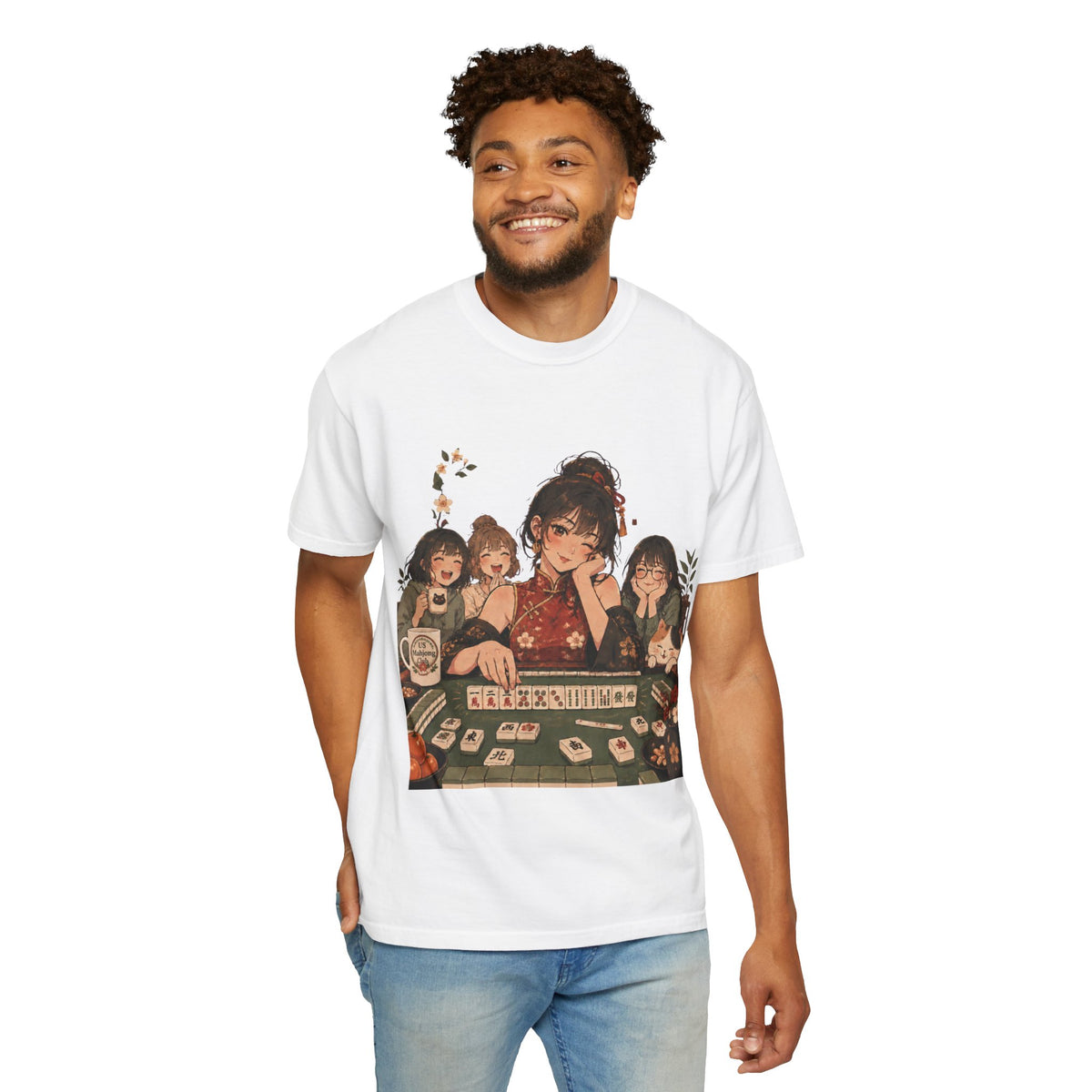 Retro Anime Mahjong Girls Graphic T-Shirt