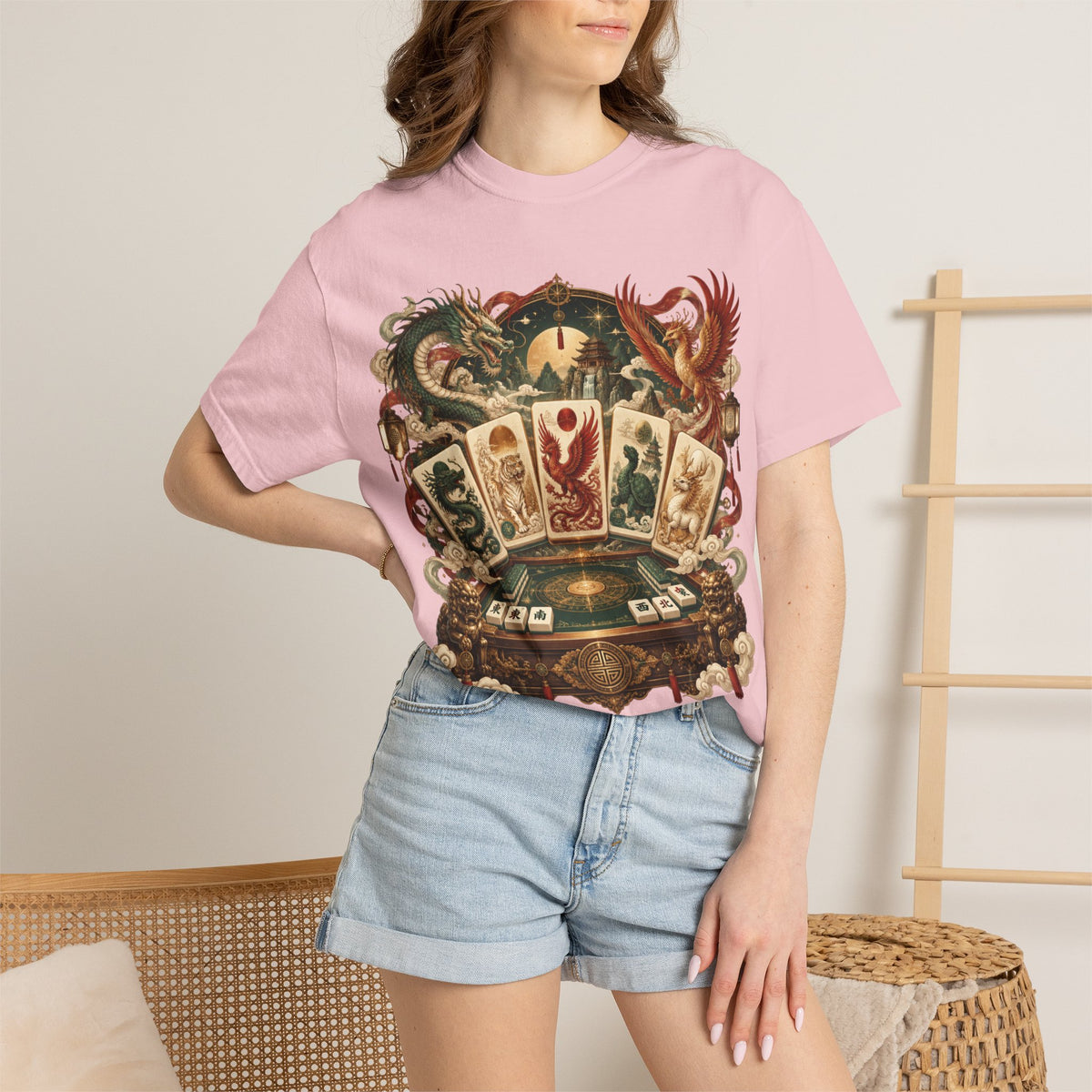 Mahjong Mystical Casino Dragon Garment-Dyed T-Shirt