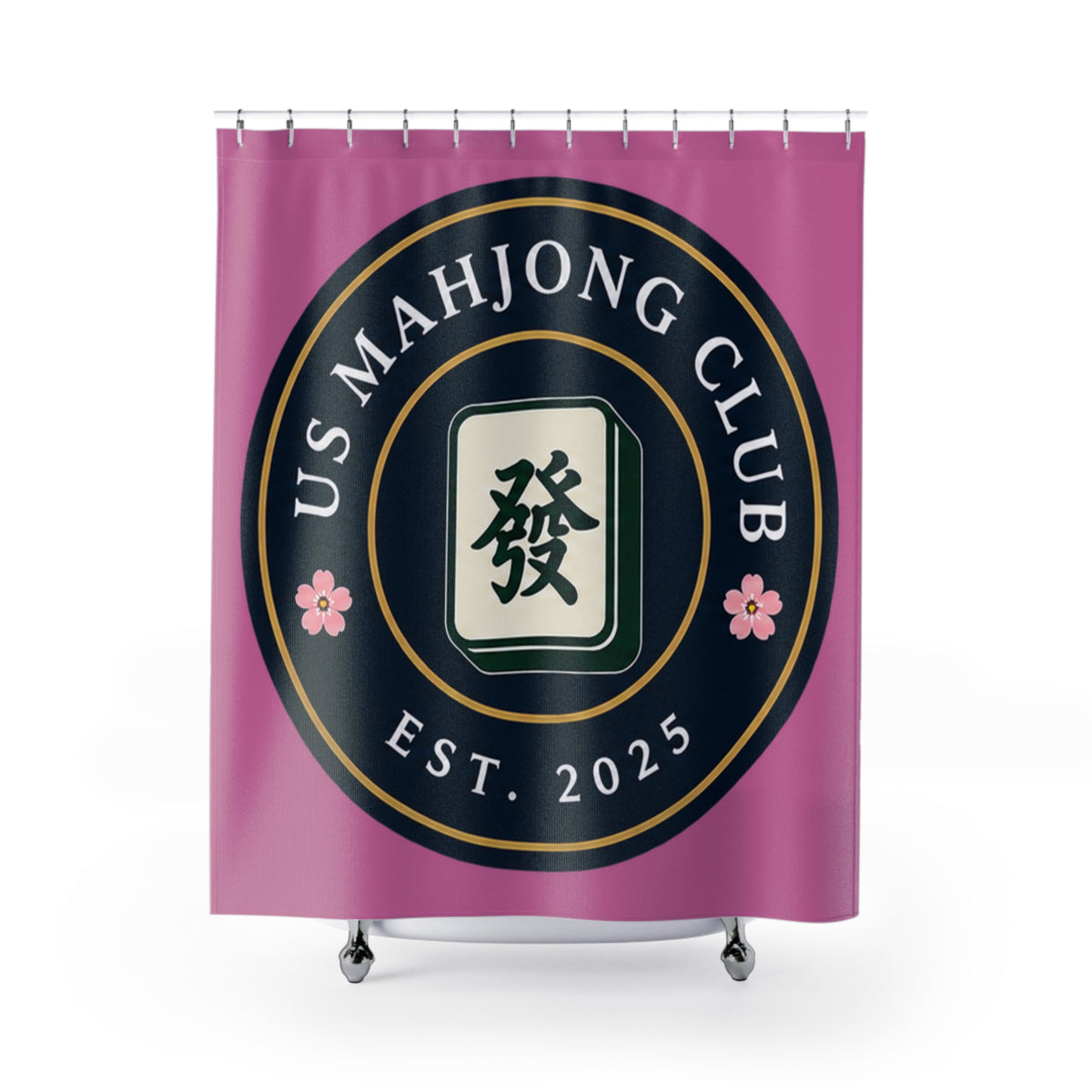 Mahjong Club Shower Curtain