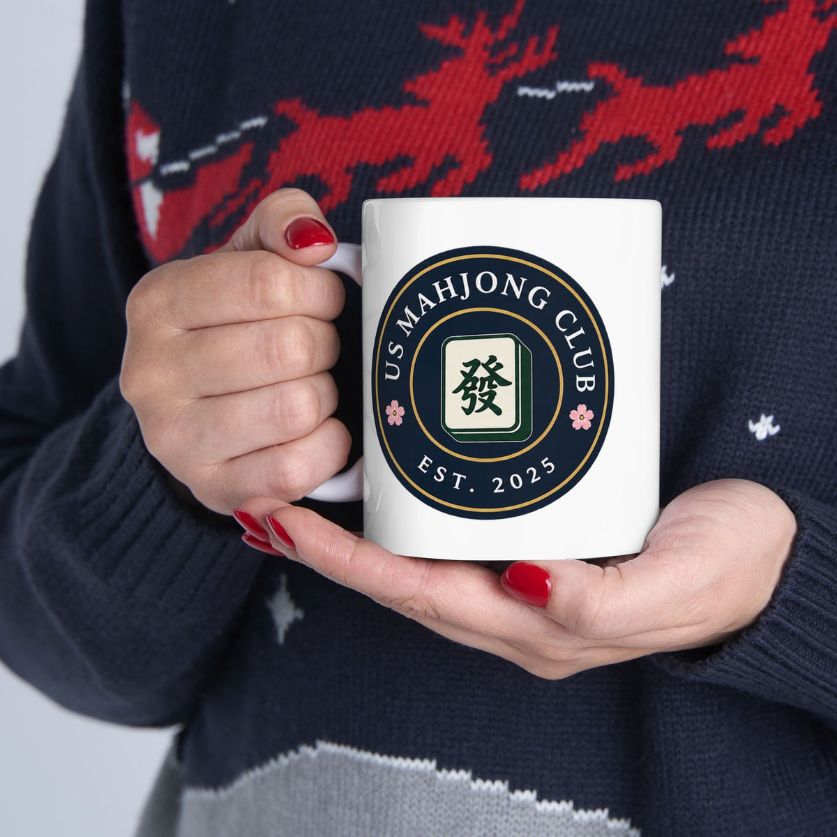 US Mahjong Club Logo Ceramic Mug