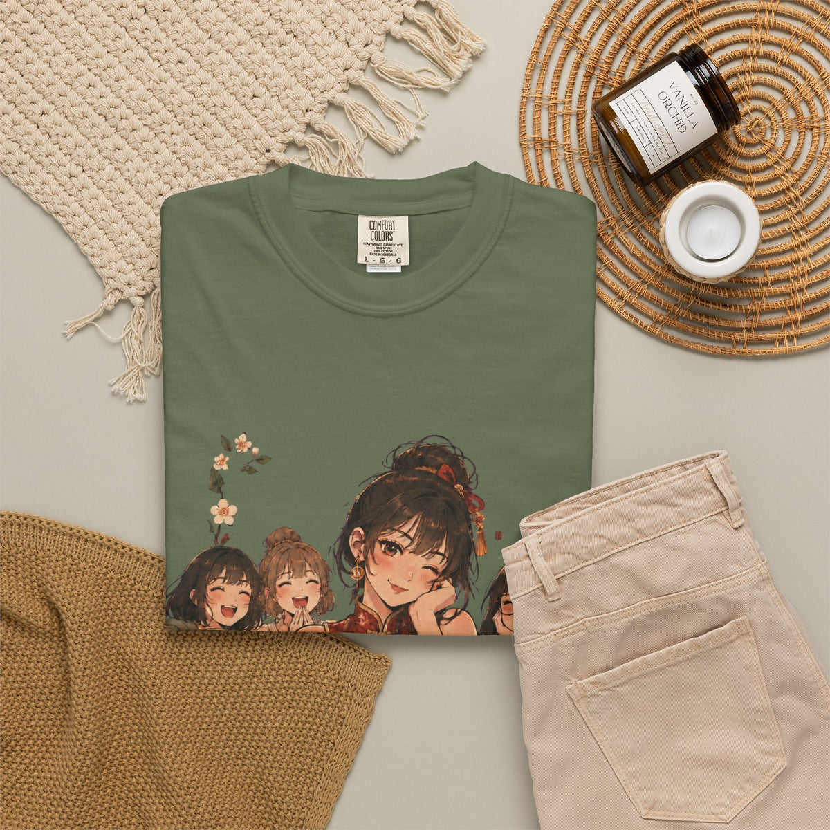 Retro Anime Mahjong Girls Graphic T-Shirt
