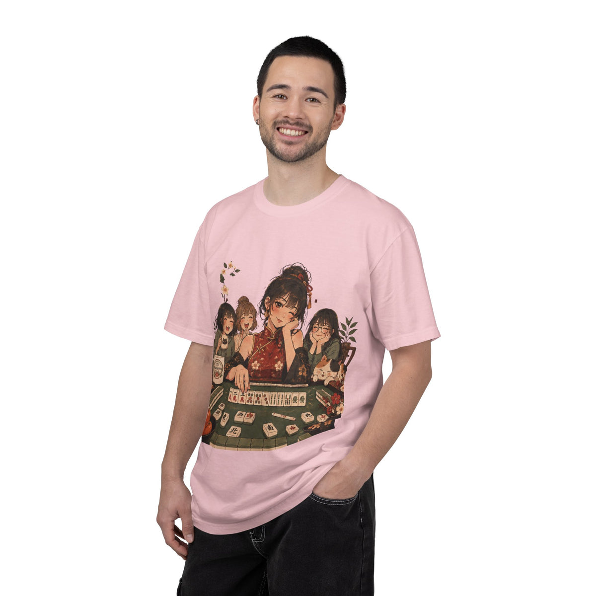 Retro Anime Mahjong Girls Graphic T-Shirt