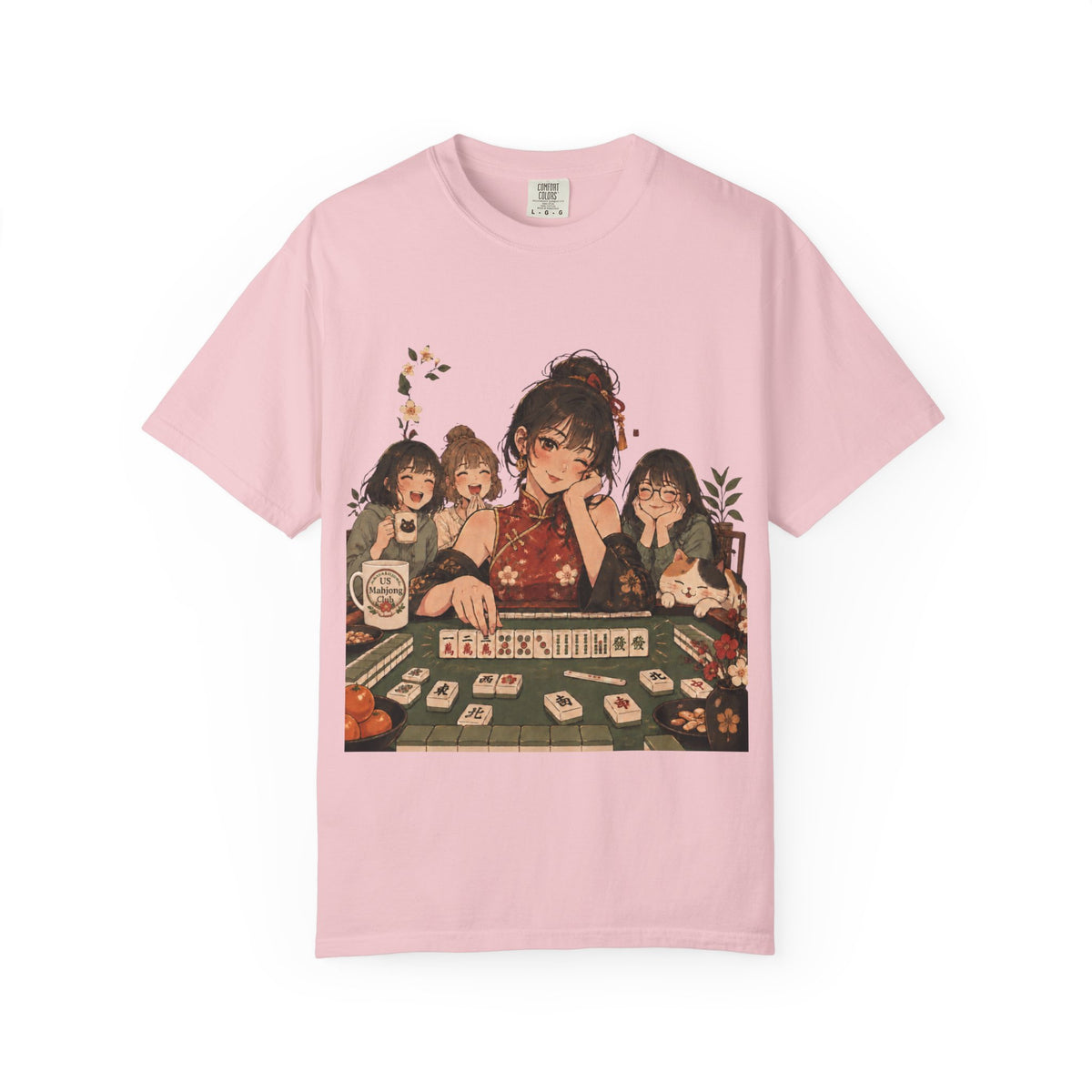Retro Anime Mahjong Girls Graphic T-Shirt