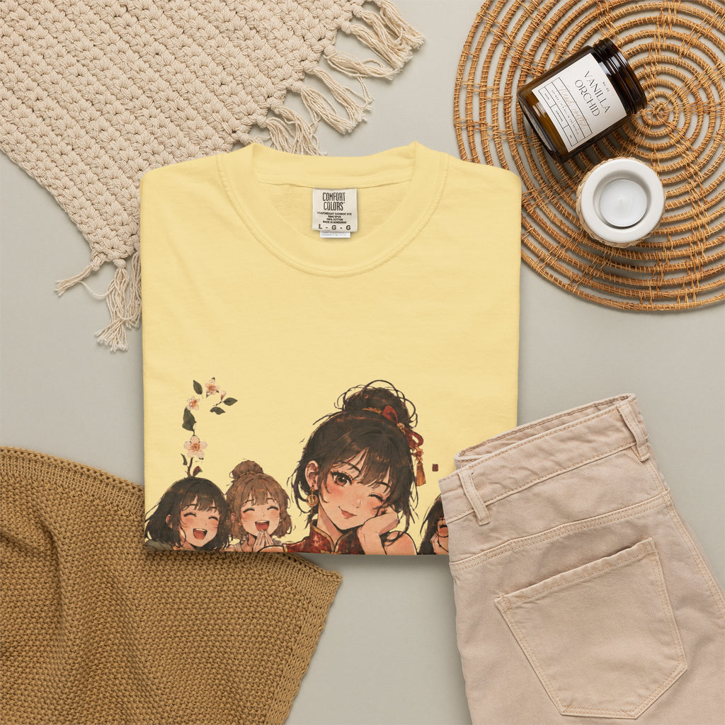 Retro Anime Mahjong Girls Graphic T-Shirt