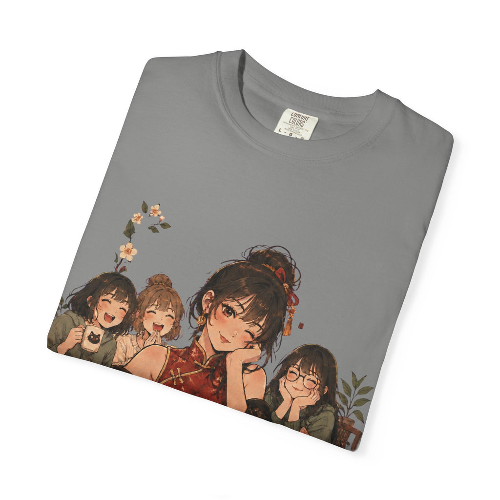 Retro Anime Mahjong Girls Graphic T-Shirt